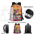 thumbnail image 6 of Uourmeti Colorful Bulldog Art Independent Compartment Backpack, 17 Inch Adjustable Shoulder Straps School Bag Durable Zippered School Backpack for Women, 6 of 6