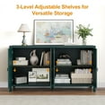 thumbnail image 2 of Heynemo Modern Sideboard Buffet Cabinet, 60" Credenza with 4 Doors and Adjustable Shelves, Kitchen Coffee Bar Cabinet for Dining Room, Living Room, Forest Green, 2 of 7