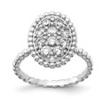 thumbnail image 1 of Bague Ovale CZ en Argent Sterling - Taille 7, 1 of 1