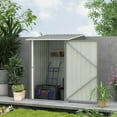 thumbnail image 4 of Barara King Outdoor Sheds, Outdoor Storage Tool House,3.3' x 3.4' Lean-to Garden Storage Shed with Lockable Door, Dark Gray, 4 of 16