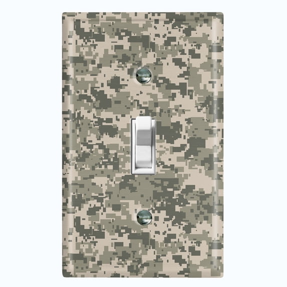Metal Light Switch Plate Outlet Cover (ACU Camo - Single Toggle)