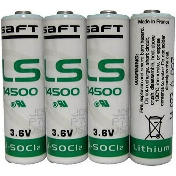 SAFT LS14500 LS 14500 AA 3.6v Li-SOCl2 Lithium Battery MADE IN FRANCE 4 Pack