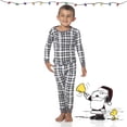 thumbnail image 2 of PEANUTS Toddler Boys Girls Snoopy Family Matching Pajamas Sleepwear 2-Piece Sets for Christmas with Woodstock Charlie Brown Linus (Black Plaid, 3T), 2 of 8