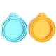 thumbnail image 1 of La comida para mascotas puede cubrir tapas de latas de silicona para comida para perros y gatos (tamaño universal, una para 3 latas de comida de tamaño estándar azul cielo + naranja BANYUO  Hogar, 1 of 7