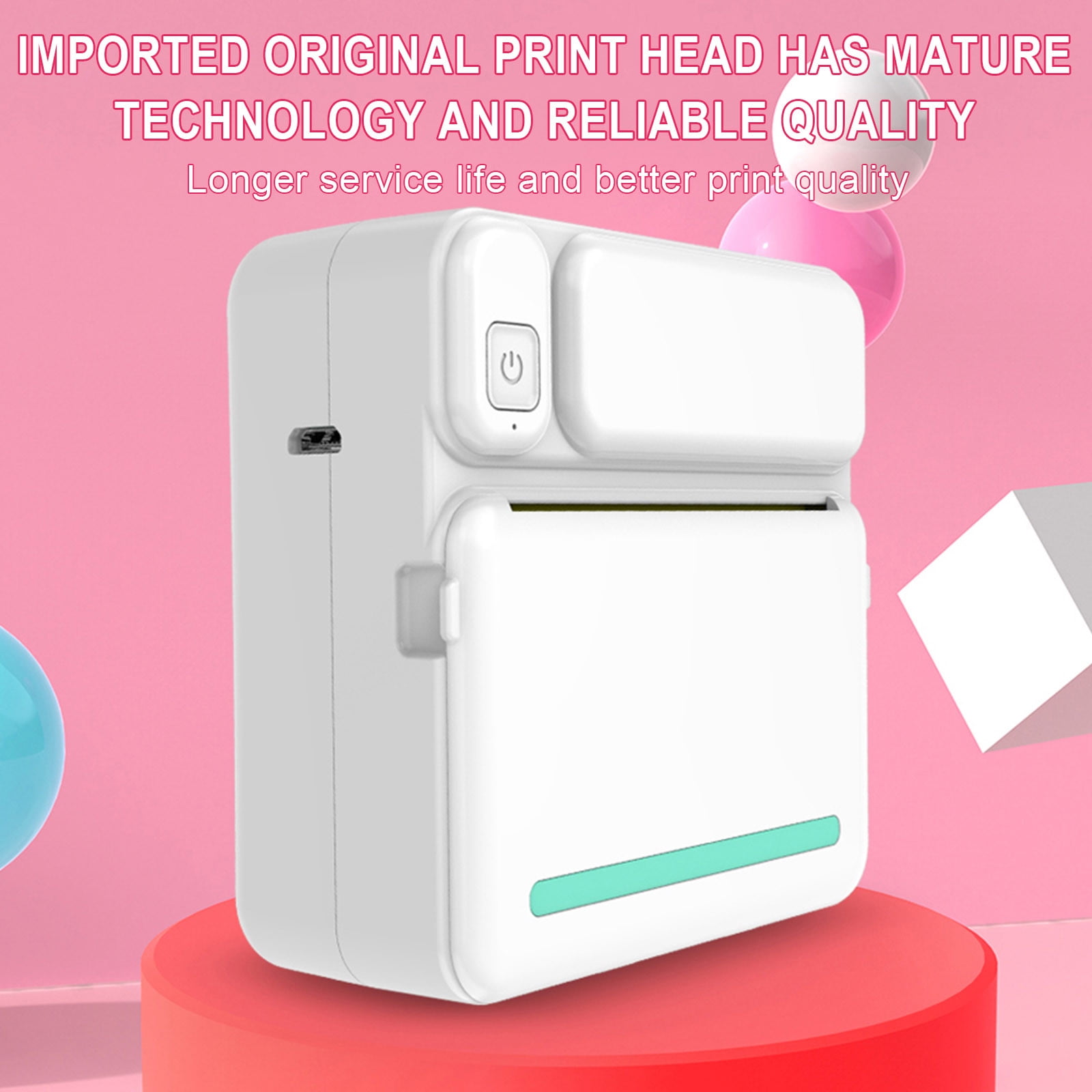 Fall Clearance,Thermal Portable Bluetooth Printer 57mm Mini Wireless POS Thermal Image Photo Printer For Android IOS Mobile Phone