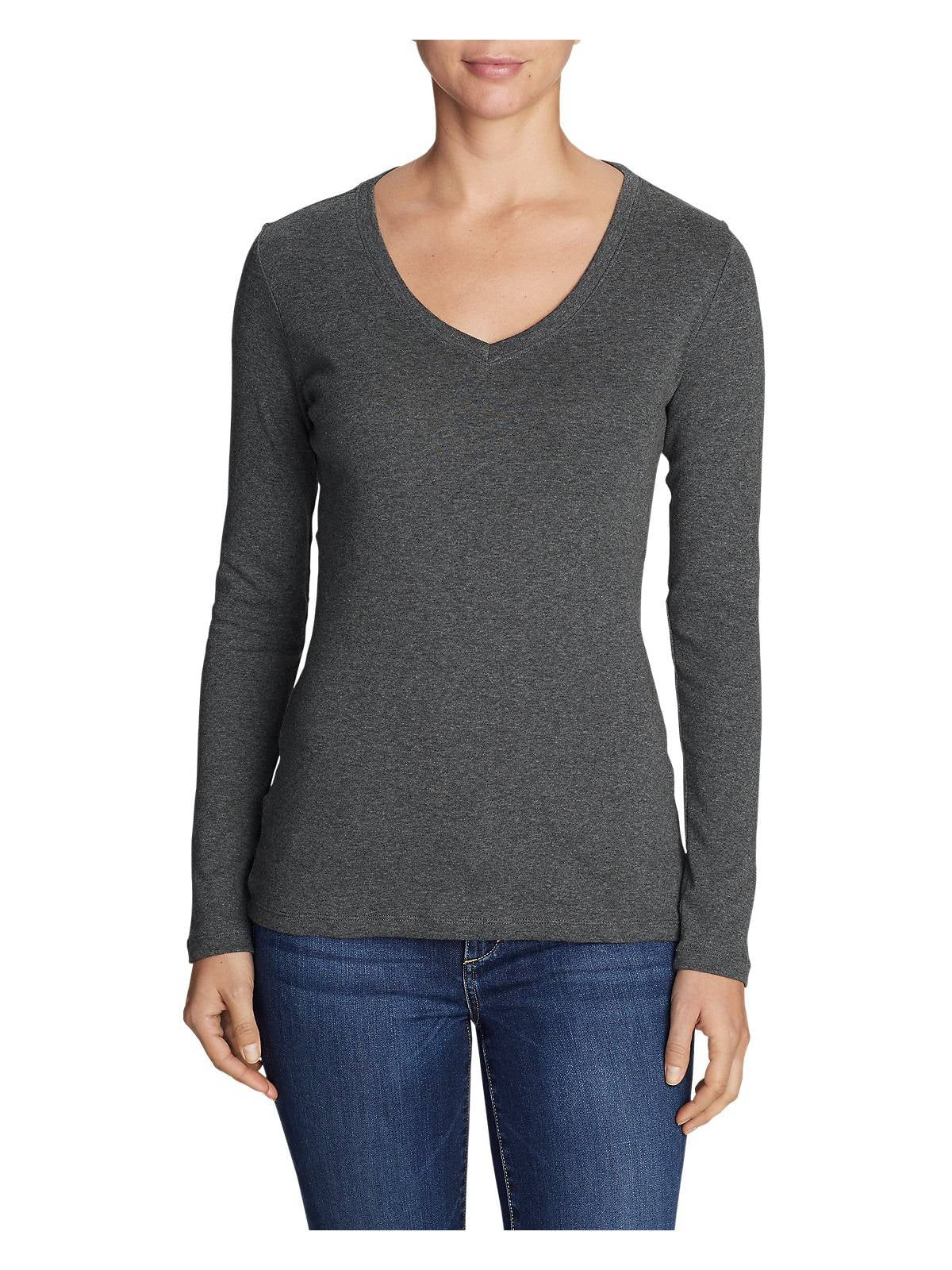 Long-Sleeve V-Neck T-Shirt - Walmart 