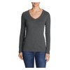 Eddie Bauer Long Sleeve V-Neck T- Shirt In Heather Charcoal, M