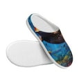 thumbnail image 3 of Daiia Colorful Underwater Sea Turtle Print Women’s Fuzzy Slippers Memory Foam Lightweight House Shoes Cozy Loafer Flannel House Shoes-35/36, 3 of 7
