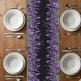 thumbnail image 4 of Table Runner 70 Inches Long for Kitchen Dining, Purple Lavender Dresser Scarf Farmhouse, Dining Table Decorations for Wedding/Parties, Spring Watercolor Wildflowers Plant Black 13 x 70 In, 4 of 8