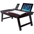 thumbnail image 1 of Sofia + Sam Multi Tasking Laptop Bed Tray - Supports Laptops Up to 18 Inches - Walnut (Left Handed Tray), 1 of 3