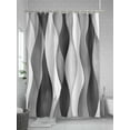 thumbnail image 5 of Gray Ripple Shower Curtain, Abstract Gradient Watercolor Modern Waterproof Shower Curtain Set with 12 Hooks Lightweight Washable Fabric Shower Curtains for Bathroom 72x78 Inches, 5 of 6