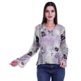 thumbnail image 4 of Moomaya Kurta Col Kurta Dentelle Détails Imprimé Manches Longues Tunique, 4 of 5