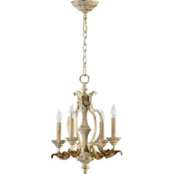 Traditional Four Light Chandelier in Persian White Finish Bailey Street Home 183-Bel-600713