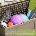 thumbnail image 4 of Homall 120 Gallon Outdoor Patio Box Deck Plastic Resin Storage Box Backyard, Light Brown, 4 of 7