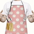 thumbnail image 2 of Pink Daisy Flower White Blooms Pattern Apron-Garden Aprons for Women with Pockets-Cotton Linen Waterproof Kitchen Cooking Gardening Aprons Adjustable for Kitchen,Cooking,BBQ and Salon 33x27 Inch, 2 of 7