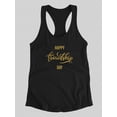 thumbnail image 3 of Friendship Day Gold Glitter Racerback Tank Women -Image by Shutterstock, Female x-Large, 3 of 4