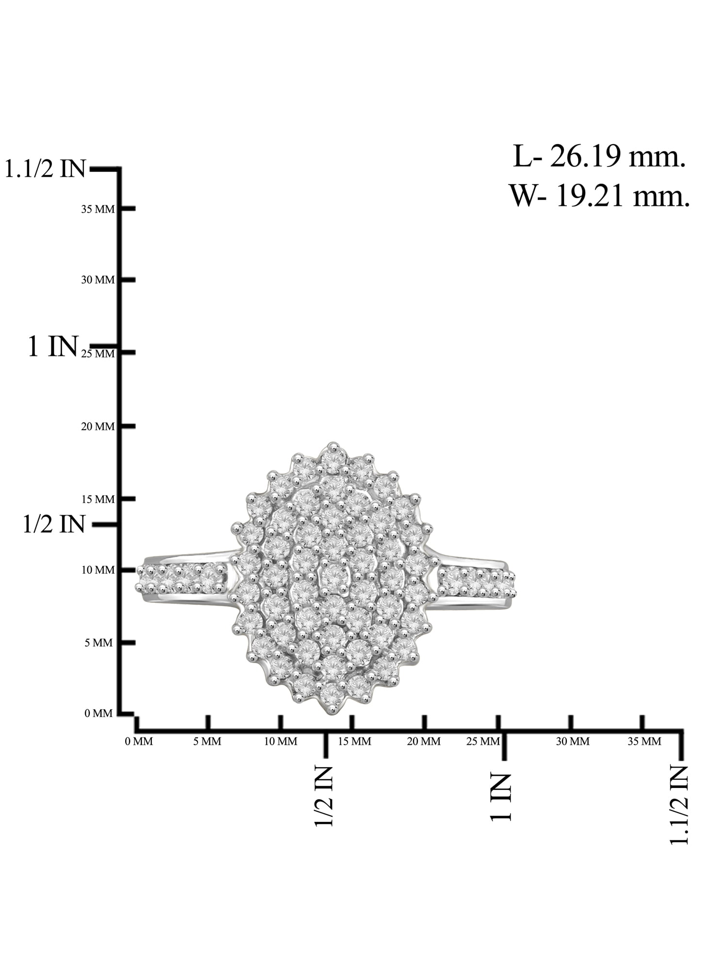 JewelersClub Sterling Silver 1 Carat White Diamond Cluster Ring for Women | Diamonds for Everyday Womens Wear