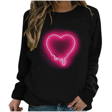 

Ziloco Fashion Women s Spring Fall Printed Long Sleeves Round Neck Casual Tee Tops cold shoulder tops for women black corset tops for women Pink M