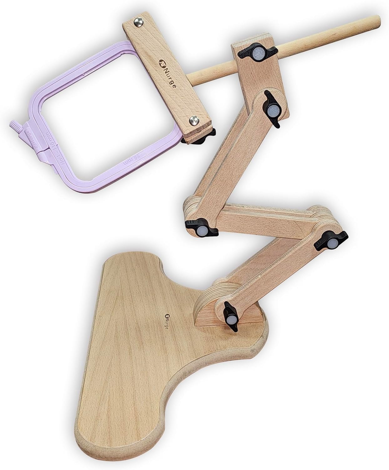 Adjustable Embroidery Table Stand with Swivel Hoop Holder – Cross Stitch & Embroidery Frame – Beech Wood