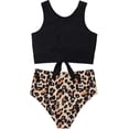 thumbnail image 3 of Conjunto de tankini con nudo para mujer, cintura alta fruncida, 2 piezas, bonitos trajes de baño, 3 of 7