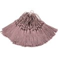 thumbnail image 1 of GHSDFBB 100pcs 13cm/5 Inch Silky Floss Bookmark Tassels with 2-Inch Cord Loop and Small Chinese Knot fo (Dark Taro), 1 of 7
