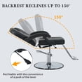 thumbnail image 6 of Heavy-Duty Steel Frame PU Leather 360° Rotation Hydraulic Pump Reclining Barber Chair Salon Equipment Stylist, Black 330lbs, 6 of 10