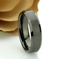 thumbnail image 3 of Men's Women's Tungsten Wedding Band Engagement Ring 6mm Gun Metal IP Plated Brushed Center High Polish Beveled Edge, 3 of 4