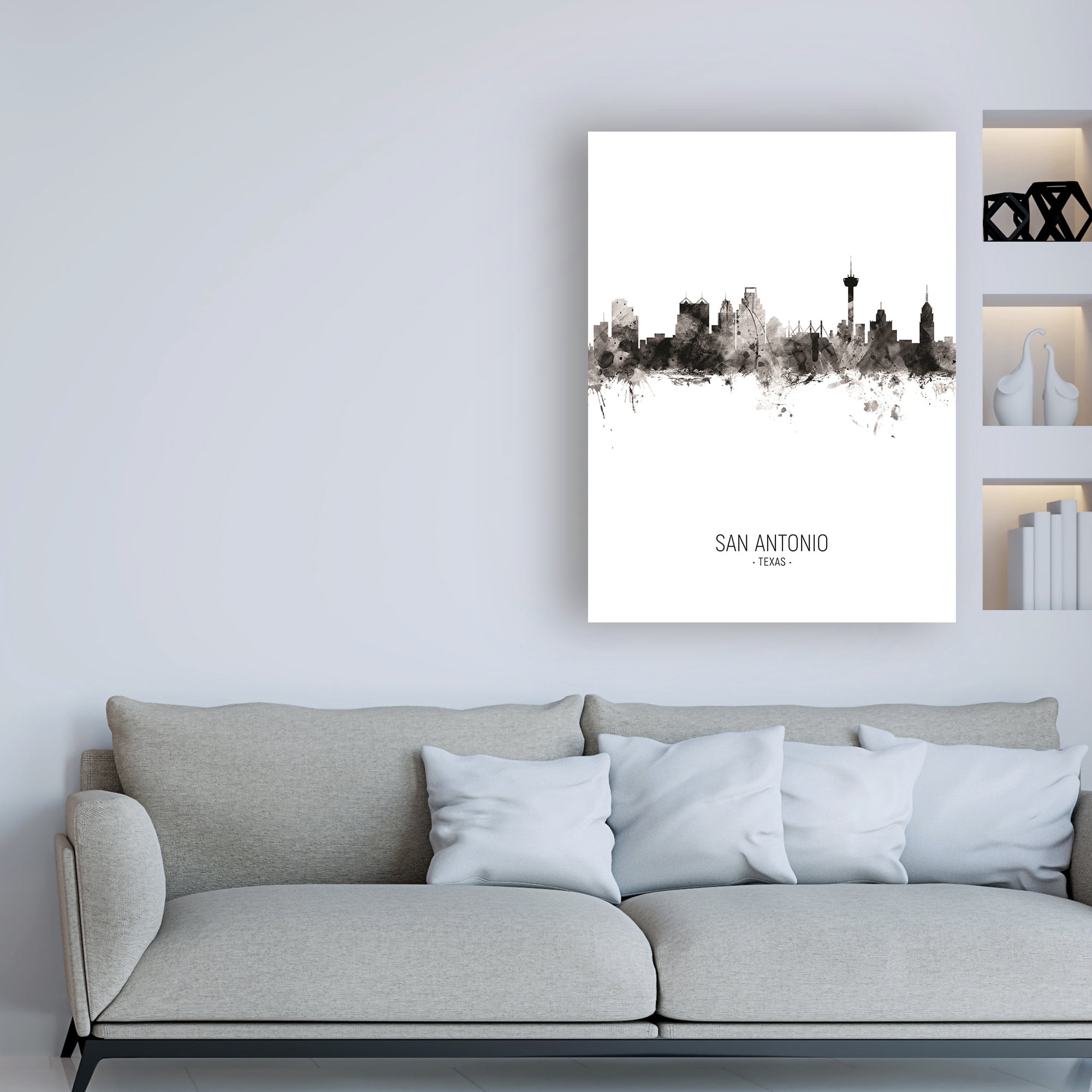 Trademark Fine Art 'San Antonio Texas Skyline Portrait II' Canvas Art by Michael Tompsett