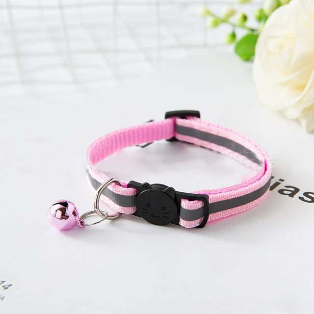 Pet Bell Collar Cat Collar With Bell Pet Bell Collar Buckle Adjustable Reflective Cat Collar With Bell For Dogs Puppies Kittens