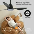 thumbnail image 6 of Noaman 42" Smart Ceiling Fan with Lights, Remote & Voice Control via Alexa/Google, Silent DC Motor, 6-Speed, Dimmable Color-Changing LED, Indoor/Outdoor Use, Black, 6 of 7