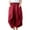 Wine, variant on Mrat Mid Length Skirts for Ladies Women's Elastic Waist Solid Cotton Linen Skirt Loose Large Lantern Skirt with Pockets Ruffle Skirt S-160 Dark Gray One Size