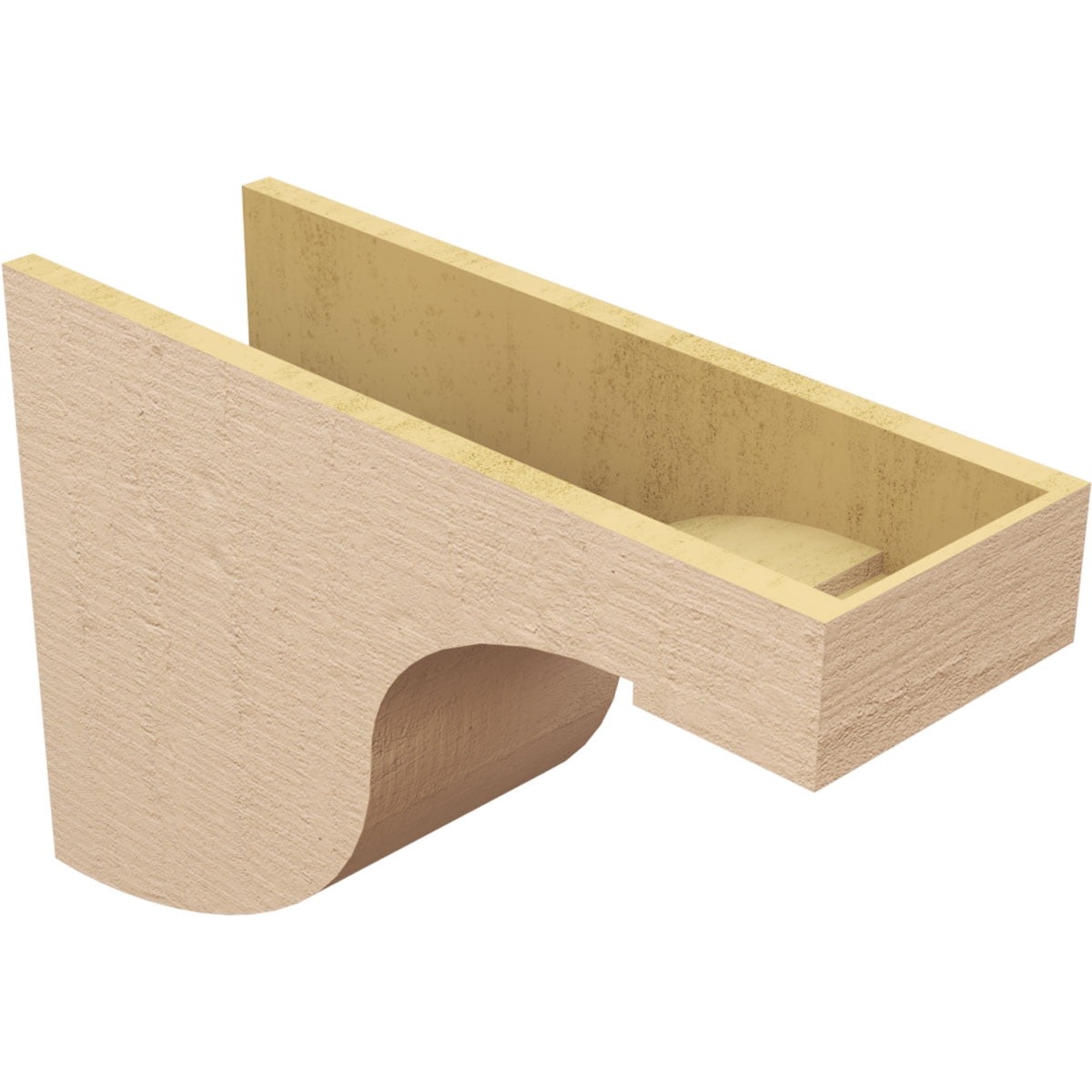 9"W x 27"D x 18"H Classic Del Monte Rough Cedar Woodgrain TimberThane Corbel, Primed Tan