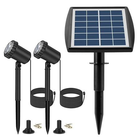 

2PCS Solar Spotlights Waterproof IP68 Solar Powered Garden Pond Warm White Lawn Backyard Outdoor Auto OnOff Landscape