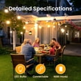 thumbnail image 5 of DAYBETTER 100FT Outdoor String Lights, Waterproof Patio Lights with 24+1 Hanging Lights S11 Bulbs, Shatterproof for Backyard Gazebo Porch Garden Outside Decor, 5 of 7