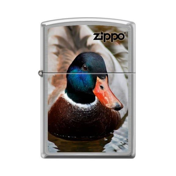 Zippo Lighter - Personalized Custom Message Engraved on Backside for Duck Mallard Brushed Chrome #Z5080