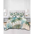 thumbnail image 2 of Twin XL Quilt Bedding Set, Tropical Plant Reversible Summer Quilt 3 Pieces, Summer Watercolor Boho Green Palm Trees Lightweight Bedspreads Coverlets with 2 Pillow Shams for All Seasons, 2 of 5