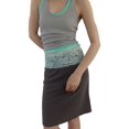 thumbnail image 2 of Women High Waist Lace Trim Waistband A-Line Midi Skirt Dark Gray M, 2 of 8