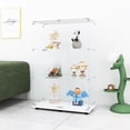 thumbnail image 4 of White glass cabinet with 3 shelves, stable design / Great for showing jewelry and bags, 4 of 6