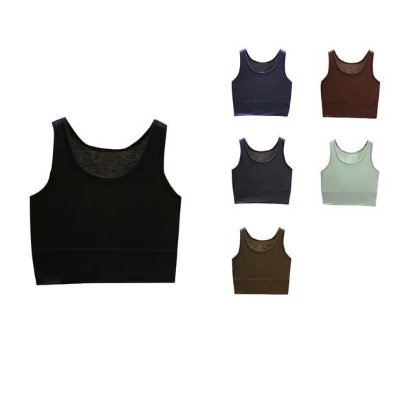Antinious Women Solid Crewneck Breathable Summer Casual Tank Top