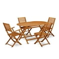 thumbnail image 2 of East West Furniture Wooden Patio Set Natural Oil, DIBS52CANA, 2 of 6