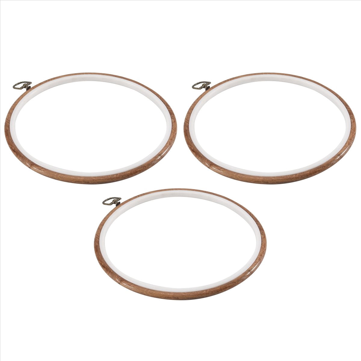 3 Pieces 10 inch 26cm Embroidery Ring No Slip Hoops Set Imitated Wood Display Frame Circle Embroidery Kits