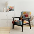 thumbnail image 2 of Designart "Focusing on Geometric Abstraction IV" Multi-Color Abstract Spirals Upholstered Accent Chair - Modern Arm Chair For Bedroom, 2 of 7