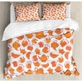 thumbnail image 1 of Tea Duvet Cover Set King Size, Old Fashioned Classic Ornament Teapots Ceramic Antique Teatime Beverage Pattern, Decorative 3 Piece Bedding Set with 2 Pillow Shams, Orange Rust White, by Ambesonne, 1 of 3