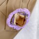 thumbnail image 2 of Bolso de mano para mujer, bandolera plisada con cadena, neceser de maquillaje (púrpura), 2 of 8