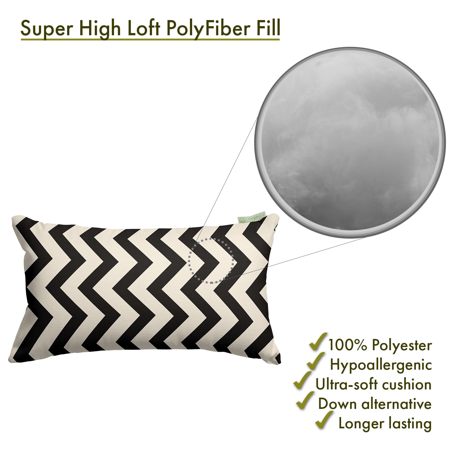 Majestic Home Goods Chevron Indoor Outdoor Small Decorative Throw Pillow