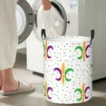 thumbnail image 6 of Uemuo Mardi Gras Carnival1 Pattern Circular Laundry Hamper Basket with handles,Collapsible laundry basket,Large capacity laundry hamper,Laundry Organizer-Small, 6 of 8