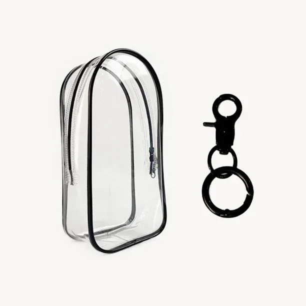 Estuche protector transparente colorido, caja organizadora para muñecas de peluche Labubu de 17cm, bolsa de exhibición para exteriores con llavero, ac