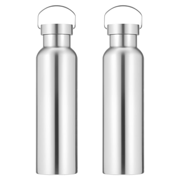 2Pcs Stainless Steel Double Wall Insulated Water Bottle Rust Resistant Thermal Sport Cup With Lid of Handle for School Cyclist Hiking Camping