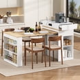 thumbnail image 1 of MODERNLUXE Extendable Dining Table with Folding Tabletop, Kitchen Island with Wheels,Hooks,Drawers and Power Outlet, Bar Table with Storage for Kitchen, Dining Room,White, 1 of 12