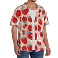 thumbnail image 2 of Kdxio Polo pour Homme à Imprimé Fraises Rouges, Chemise Boutonnée à Manches Courtes, Décontractée d'Été pour la Plage, Style Vintage, pour Hommes-Xx-Grand, 2 of 5